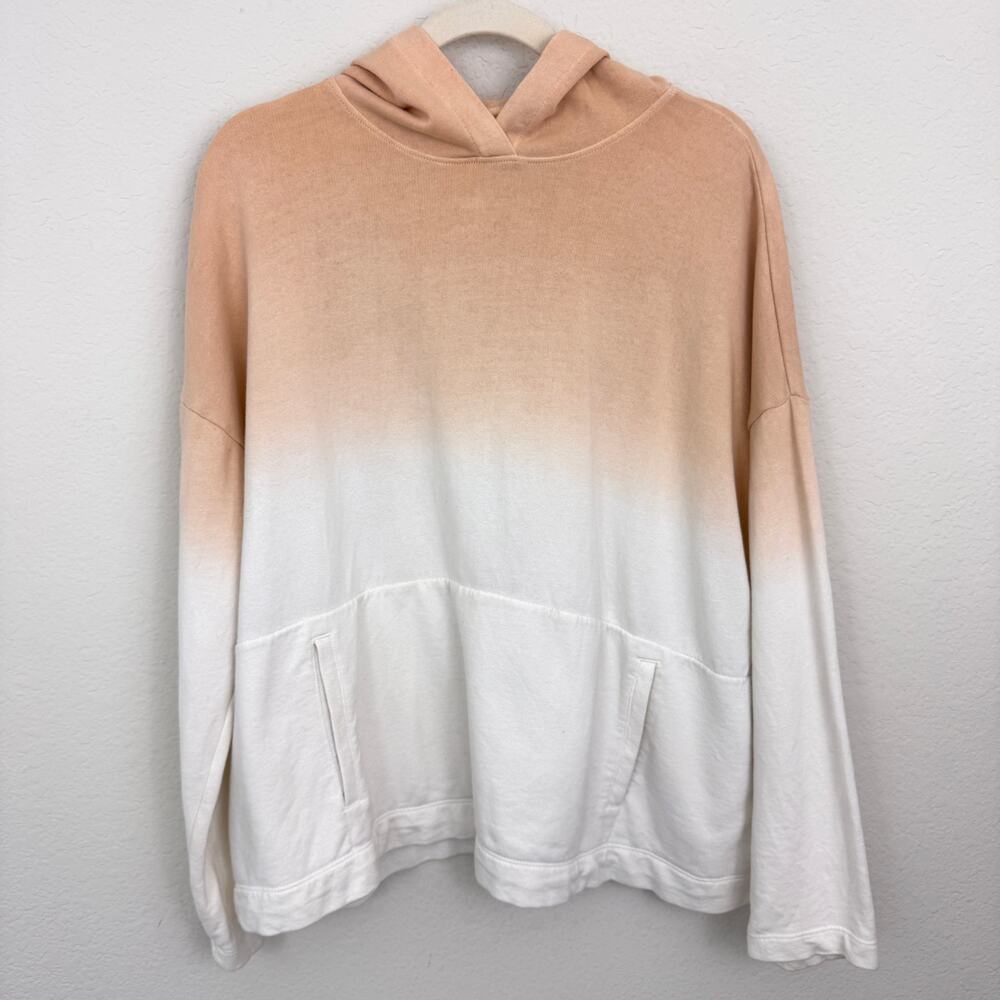 J. Jill Pure Jill Womens Pullover Hoodie Size XL 100% Cotton Comfy Casual Orange